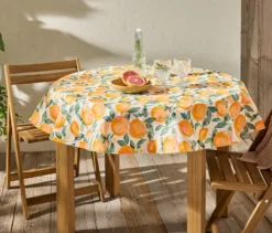 Abwischbare Tischdecke, rund