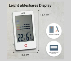 ADE Digitales Hygrometer mit Schimmelalarm, weiß