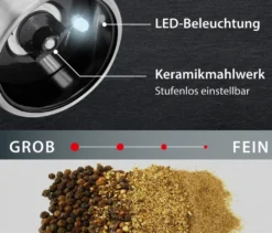 ADE Elektrische Salz-und-Pfeffermühle mit Beleuchtung, rot