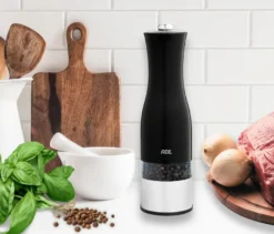 ADE Elektrische Salz-und-Pfeffermühle mit Beleuchtung, schwarz