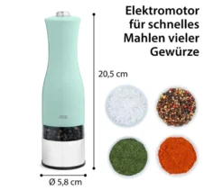 ADE Elektrische Salz-und-Pfeffermühle mit Beleuchtung, mint