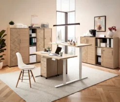 Aktenschrank »Arezzo«, 2 Schiebetüren, Eichen-Dekor/Fischgräten-Dekor, groß