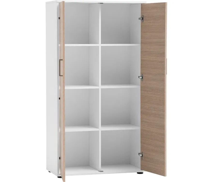 Aktenschrank »Metz«, 2-türig, groß, matt weiß/canello