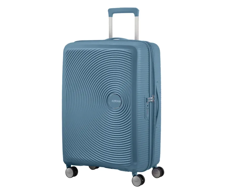 American Tourister Hartschalen-Koffer »Soundbox« Spinner, mittel, stone blue