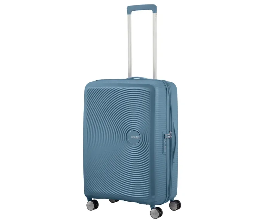 American Tourister Hartschalen-Koffer »Soundbox« Spinner, mittel, stone blue