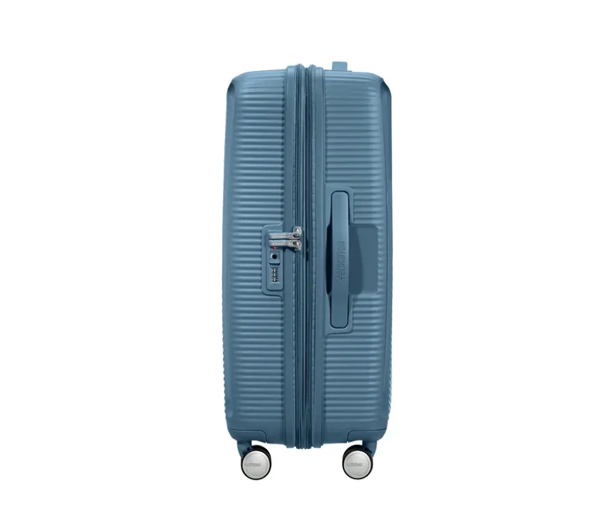 American Tourister Hartschalen-Koffer »Soundbox« Spinner, mittel, stone blue