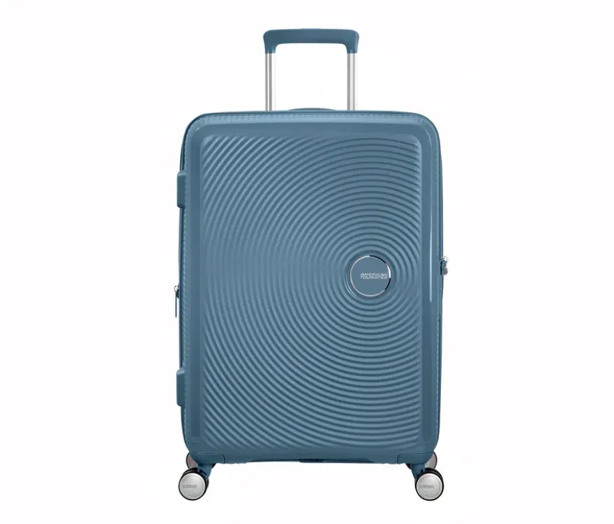 American Tourister Hartschalen-Koffer »Soundbox« Spinner, mittel, stone blue