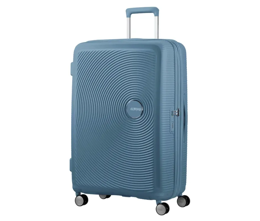 American Tourister Hartschalen-Koffer »Soundbox« Spinner, groß, stone blue