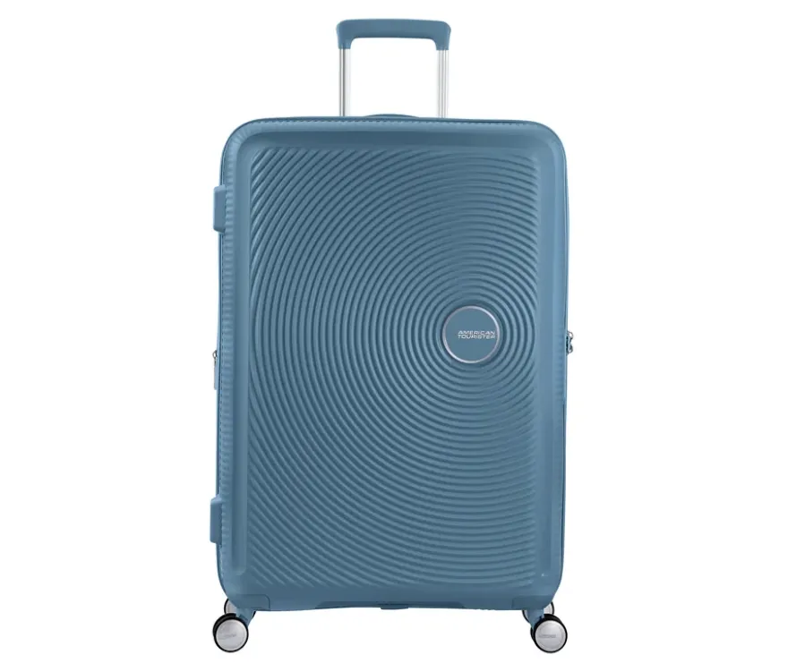 American Tourister Hartschalen-Koffer »Soundbox« Spinner, groß, stone blue