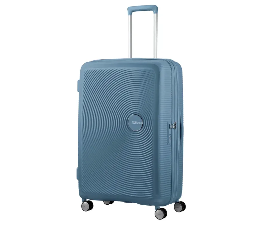 American Tourister Hartschalen-Koffer »Soundbox« Spinner, groß, stone blue