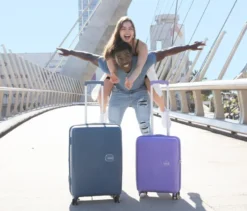 American Tourister Hartschalen-Koffer »Soundbox« Spinner, groß, stone blue