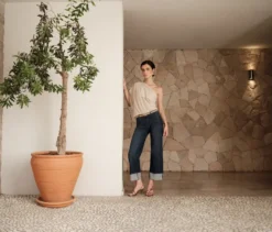 Angels Denim »Laia Turn Up«, Wide Leg, dunkelblau