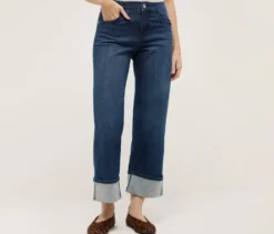 Angels Denim »Laia Turn Up«, Wide Leg, dunkelblau
