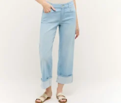 Angels Denim »Laia Turn-Up«, Wide Leg, hellblau
