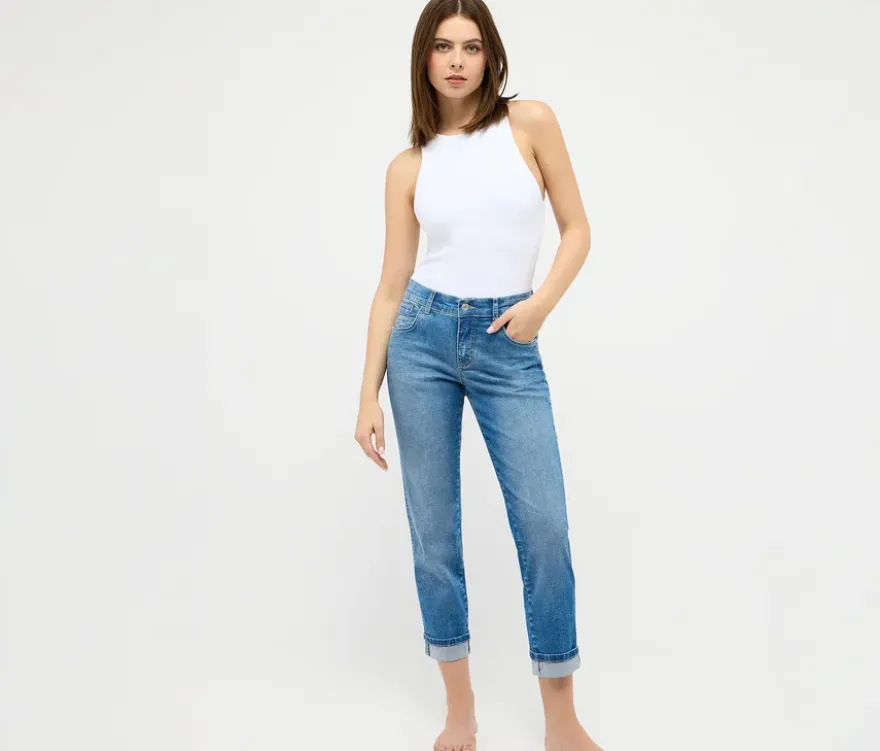 Angels Jeans »Darleen« Crop Turn Up 7/8, light blue