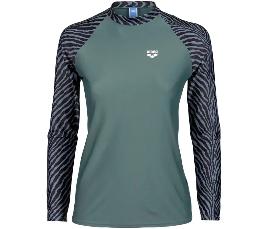 arena Damen-UV-Schutz-Rash-Allover-Langarm-Schwimmshirt