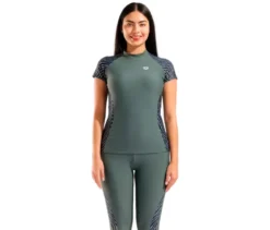 arena Damen-UV-Schutz-Rash-Allover-Kurzarm-Schwimmshirt