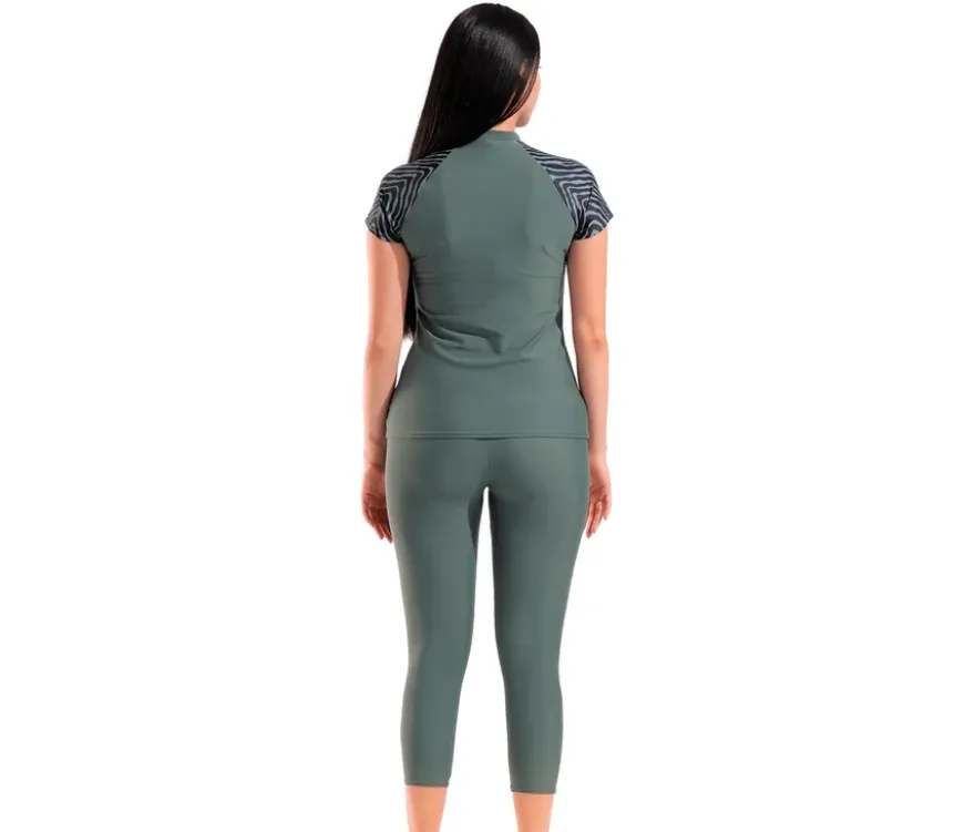 arena Damen-UV-Schutz-Rash-Allover-Kurzarm-Schwimmshirt
