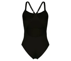 arena Feel Damen Badeanzug Solid Lightdrop Back Bustier, BLACK-BLACK