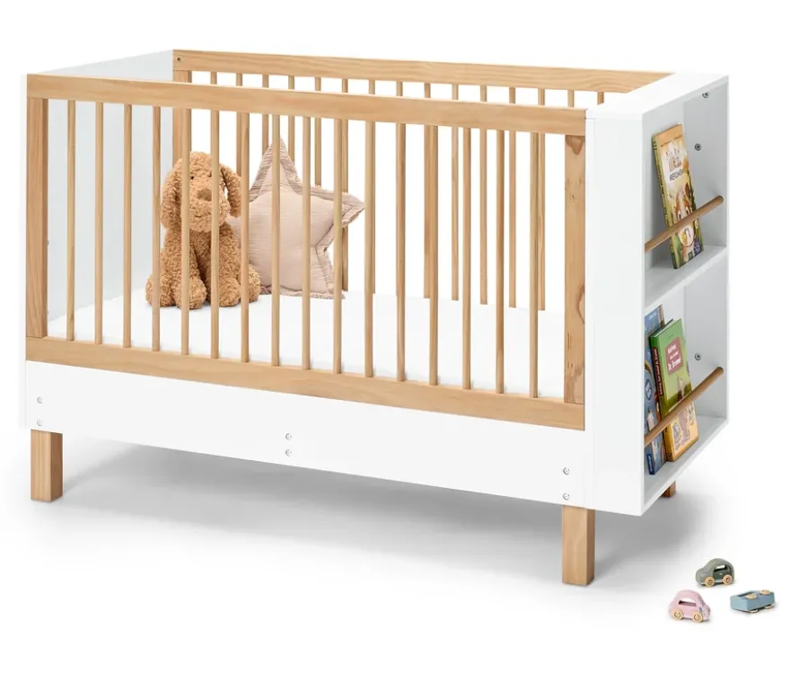 Babybett »Leira« mit integriertem Bücherregal