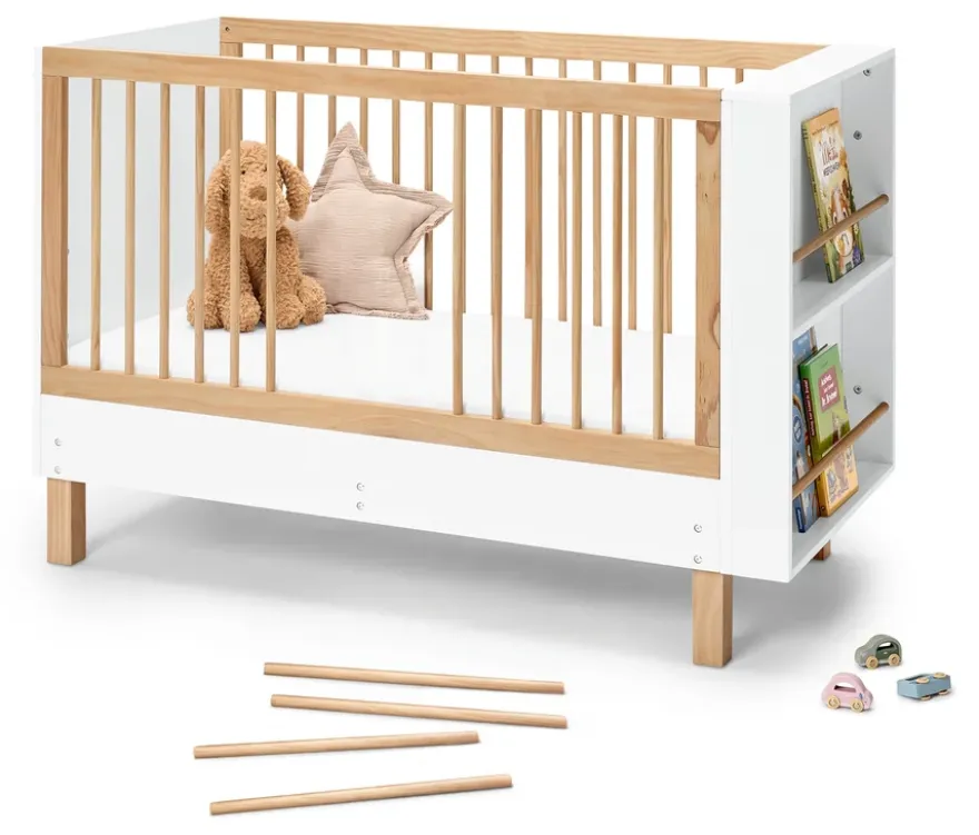 Babybett »Leira« mit integriertem Bücherregal