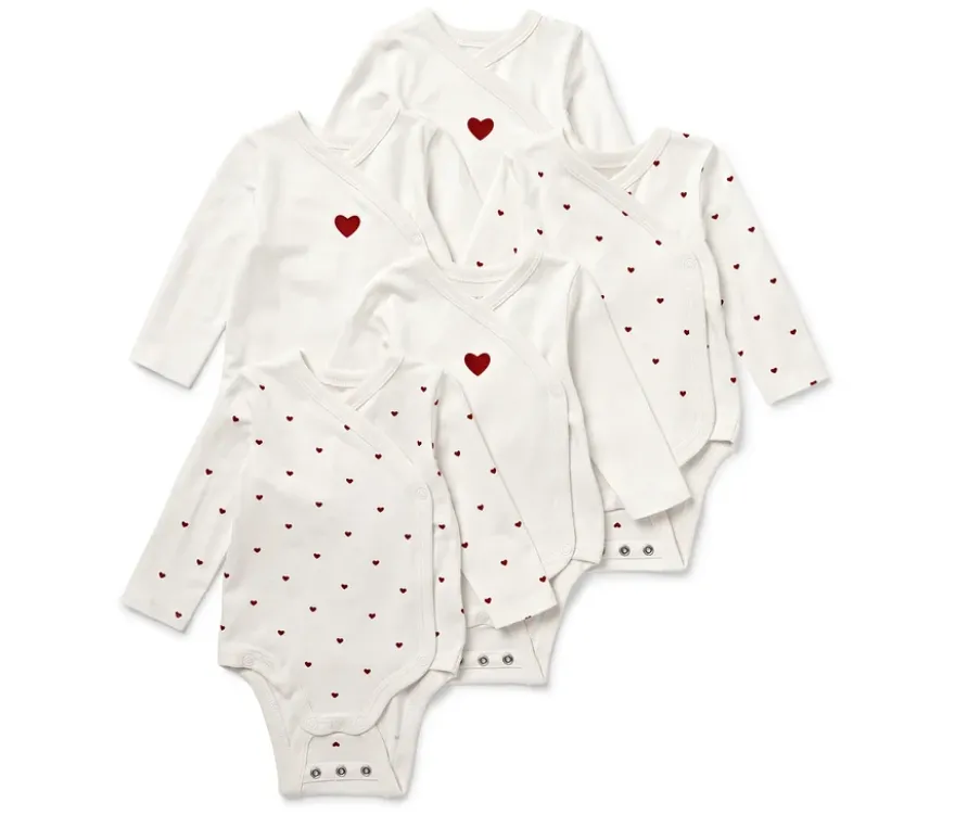 5 Baby-Bodys mit Mitwachsfunktion