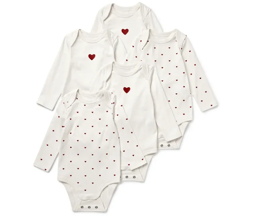 5 Baby-Bodys mit Mitwachsfunktion
