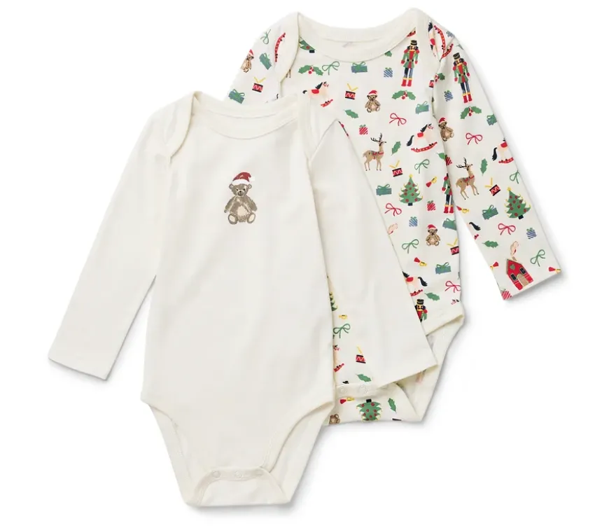 2 Baby-Langarmbodys