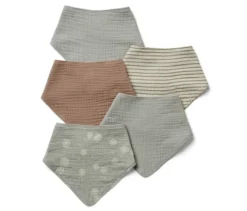 5 Baby-Musselin-Halstücher