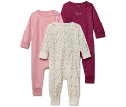3 Baby-Schlafanzüge, Blumen