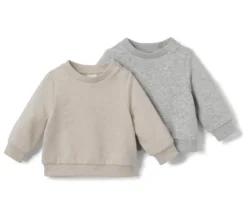 2 Baby-Sweatshirts mit angerauter Innenseite