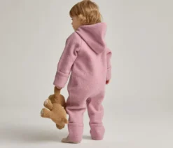 Baby-Walkoverall mit Merinowolle, rosa