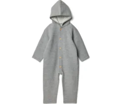 Baby-Walkoverall mit Merinowolle, grau