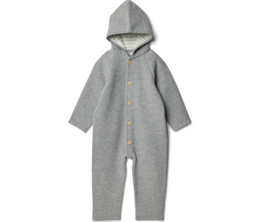 Baby-Walkoverall mit Merinowolle, grau
