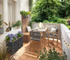 Balkon-Set mit Textilgeflecht
