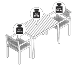 Balkon-Set mit Textilgeflecht