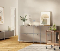 Barwagen aus Massivholz mit 2 Ebenen