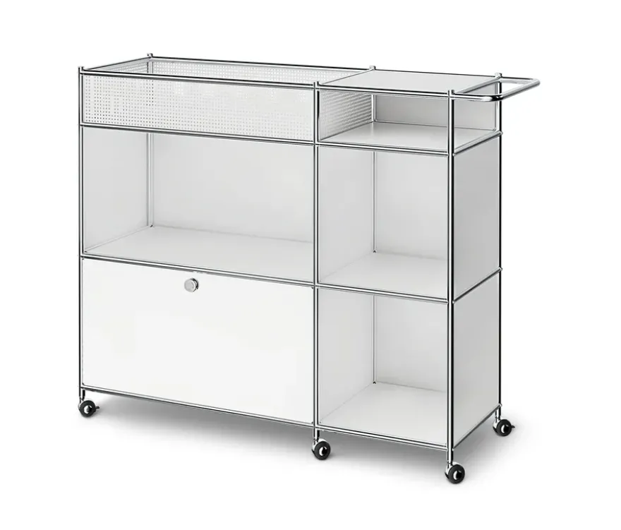 Barwagen Metall »CN3« mit Klappenfach, weiß