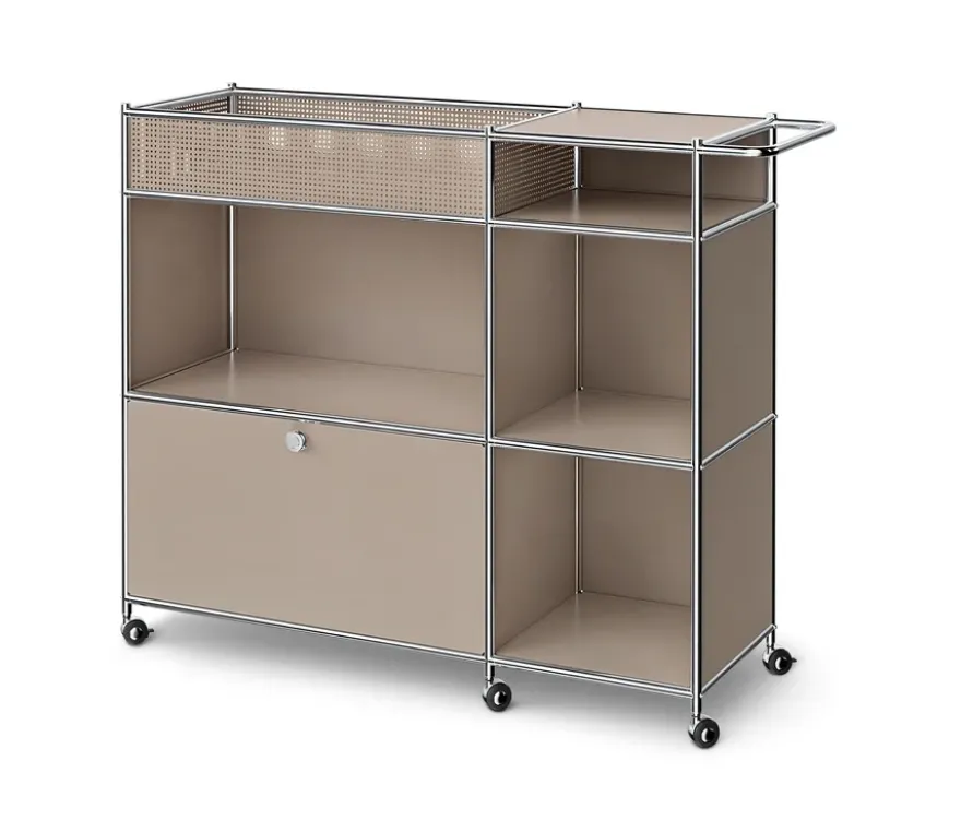 Barwagen Metall »CN3« mit Klappenfach, taupe