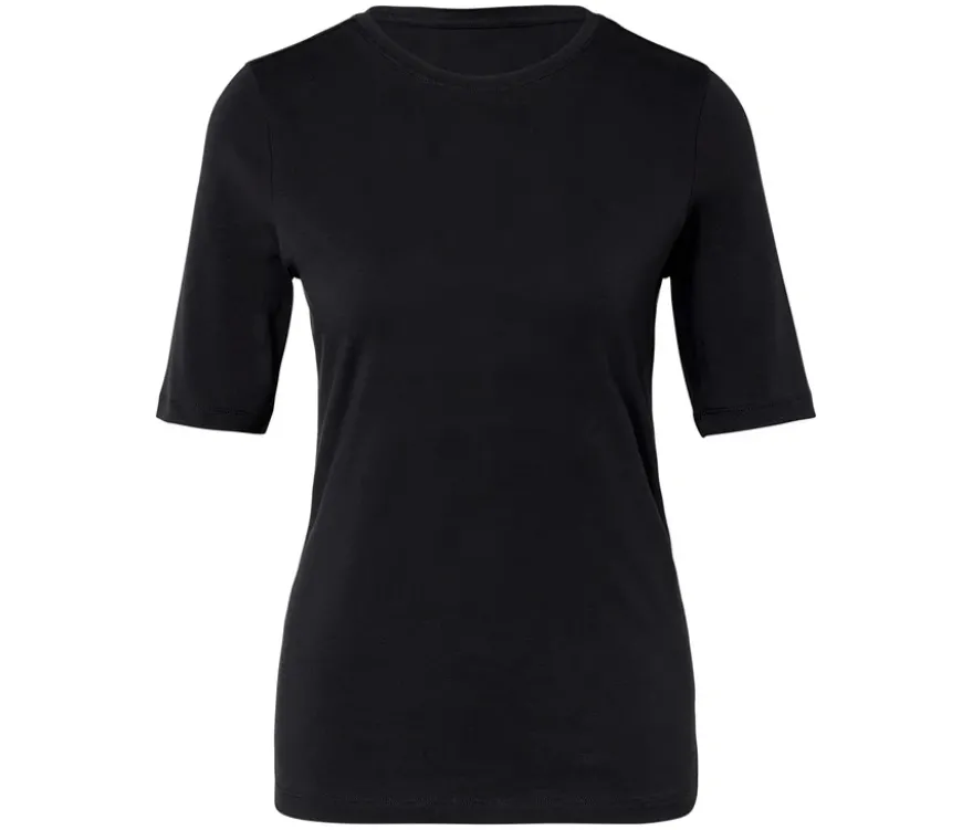 Basic Halbarmshirt, schwarz