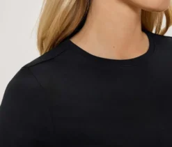 Basic Halbarmshirt, schwarz