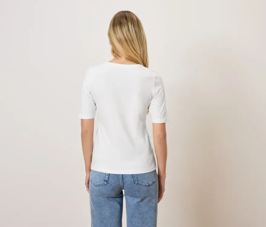 Basic Halbarmshirt, weiß