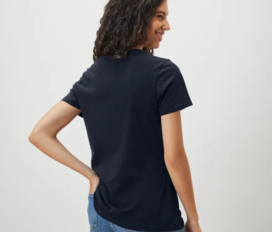 Basic T-Shirt, dunkelblau