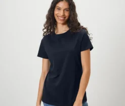 Basic T-Shirt, dunkelblau