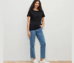 Basic T-Shirt, schwarz