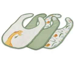 3 Baumwoll-Baby-Lätzchen mit Tiermotiven