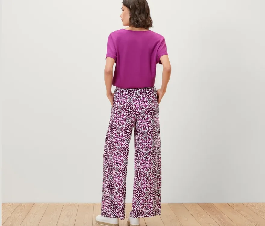 Bedruckte Palazzohose, berry