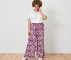 Bedruckte Palazzohose, berry
