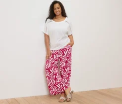 Bedruckte Palazzohose, pink