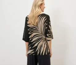 Bedruckter Feinstrickpullover